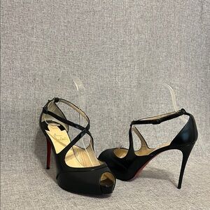 Christian Louboutin Black Strappy Heels